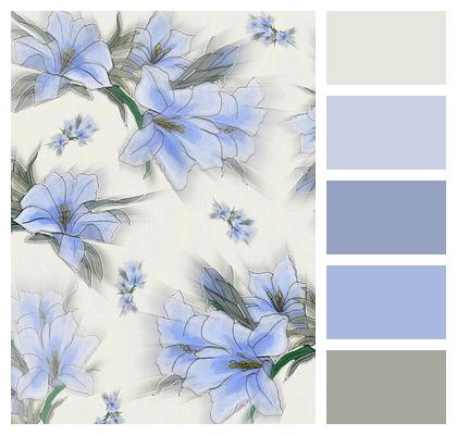 Blue Floral Background Stationery Image